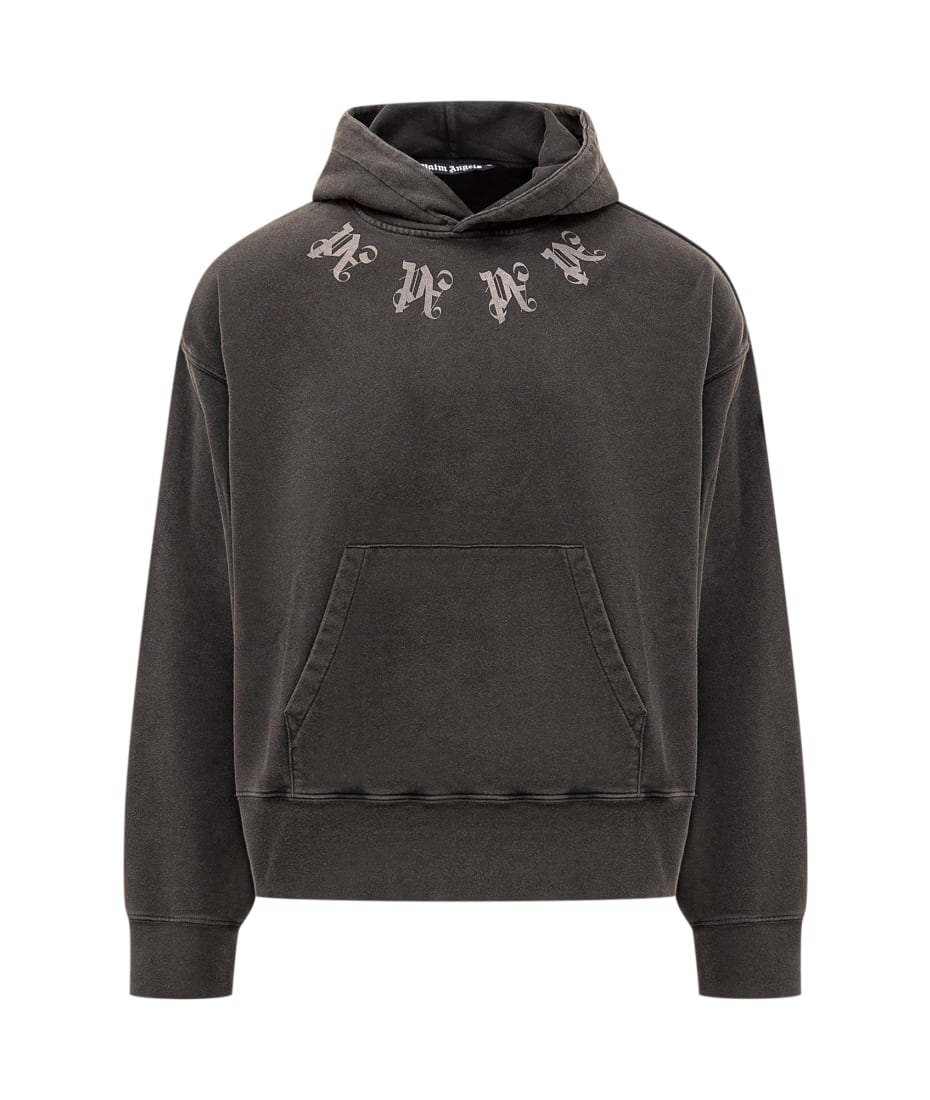 【関税込み】PALM ANGELS PA MONOGRAM STATEMENT JERSEY HOODIE Palm Angels Statement Monogram Hooded Sweatshirt | italist