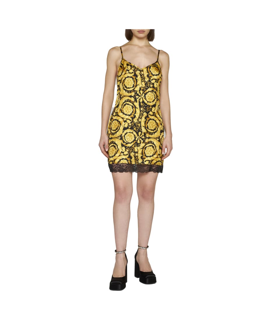 Medusa silk twill minidress in multicoloured - Versace