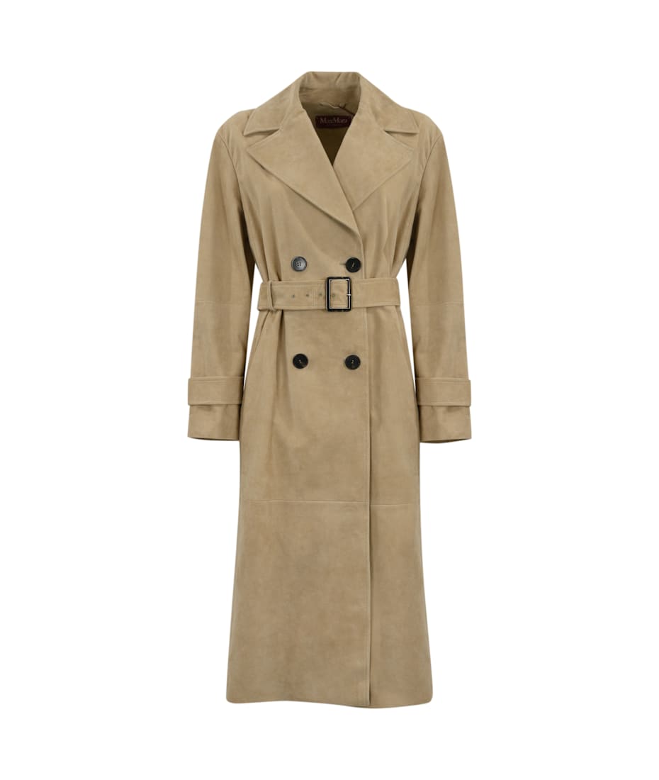 ＜FARNESE＞Max Mara Studio スエードトレンチコート Max Mara Studio Farnese Trench Coat In Suede | italist