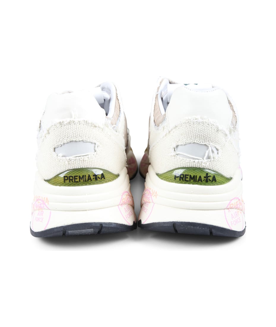 Premiata Beige Mased Sneakers For Woman With Logo | italist