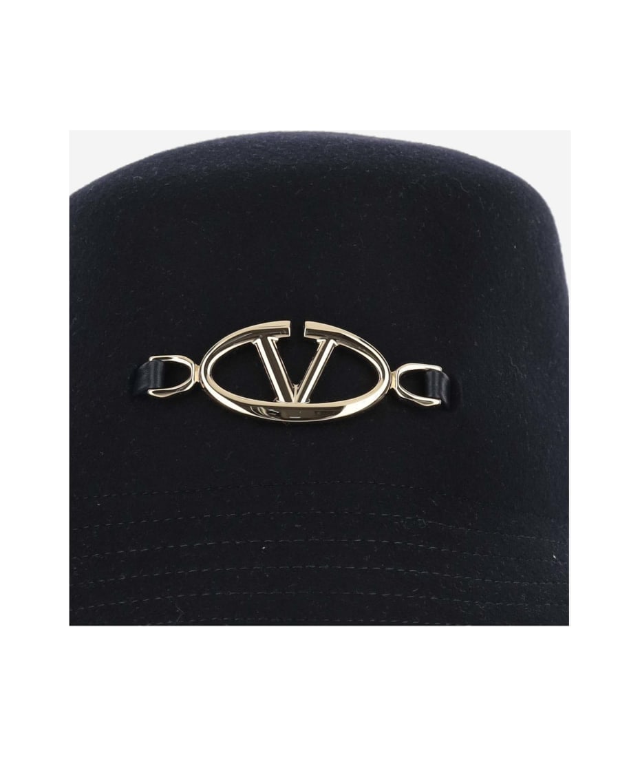 Valentino Garavani Midnight Blue Felt Bucket Hat | italist