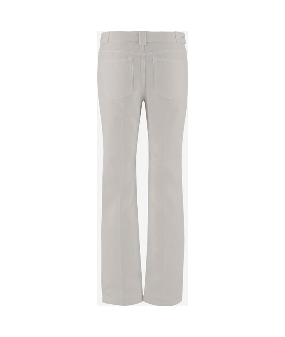 パンツ Chloe' Cotton Trousers CHLOÉ Pleated garment-dyed cotton-canvas straight-leg pants