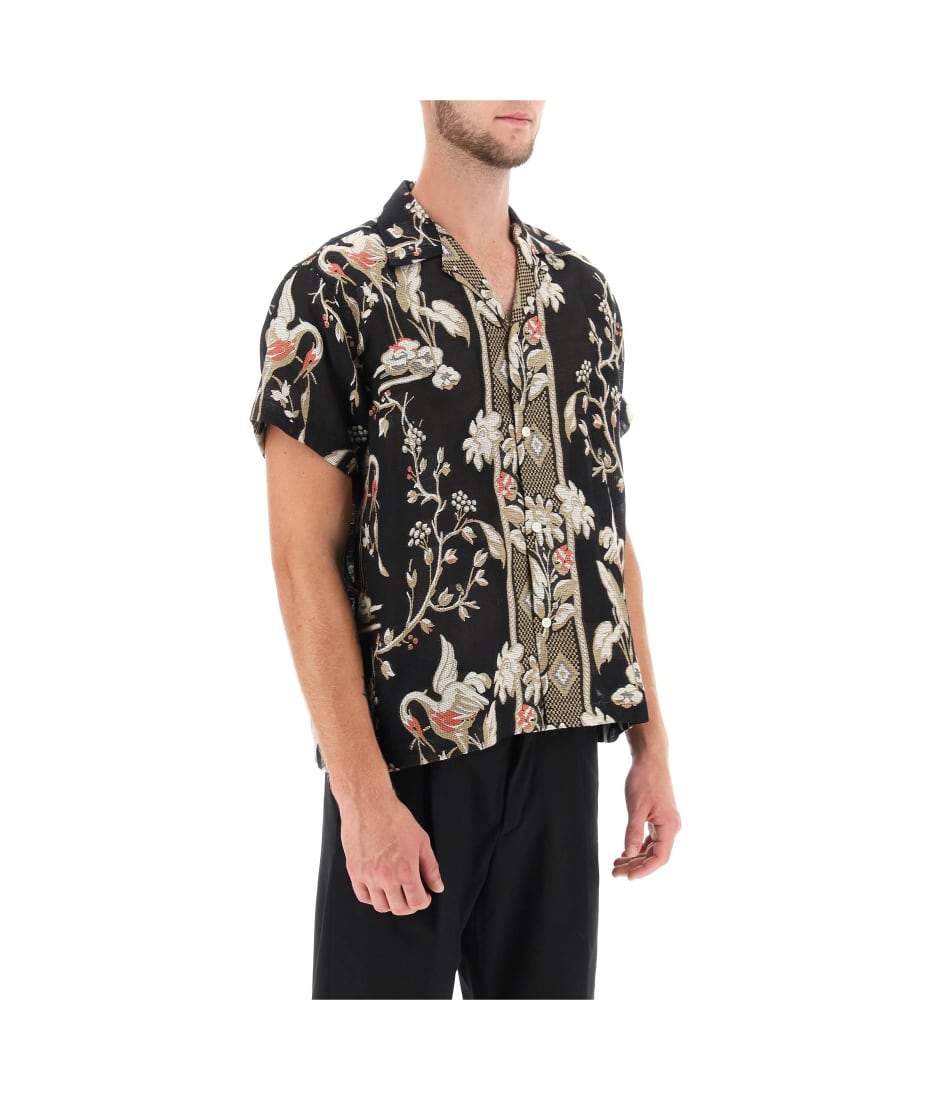Men's Bowling Shirt With Floral Motif by Bode