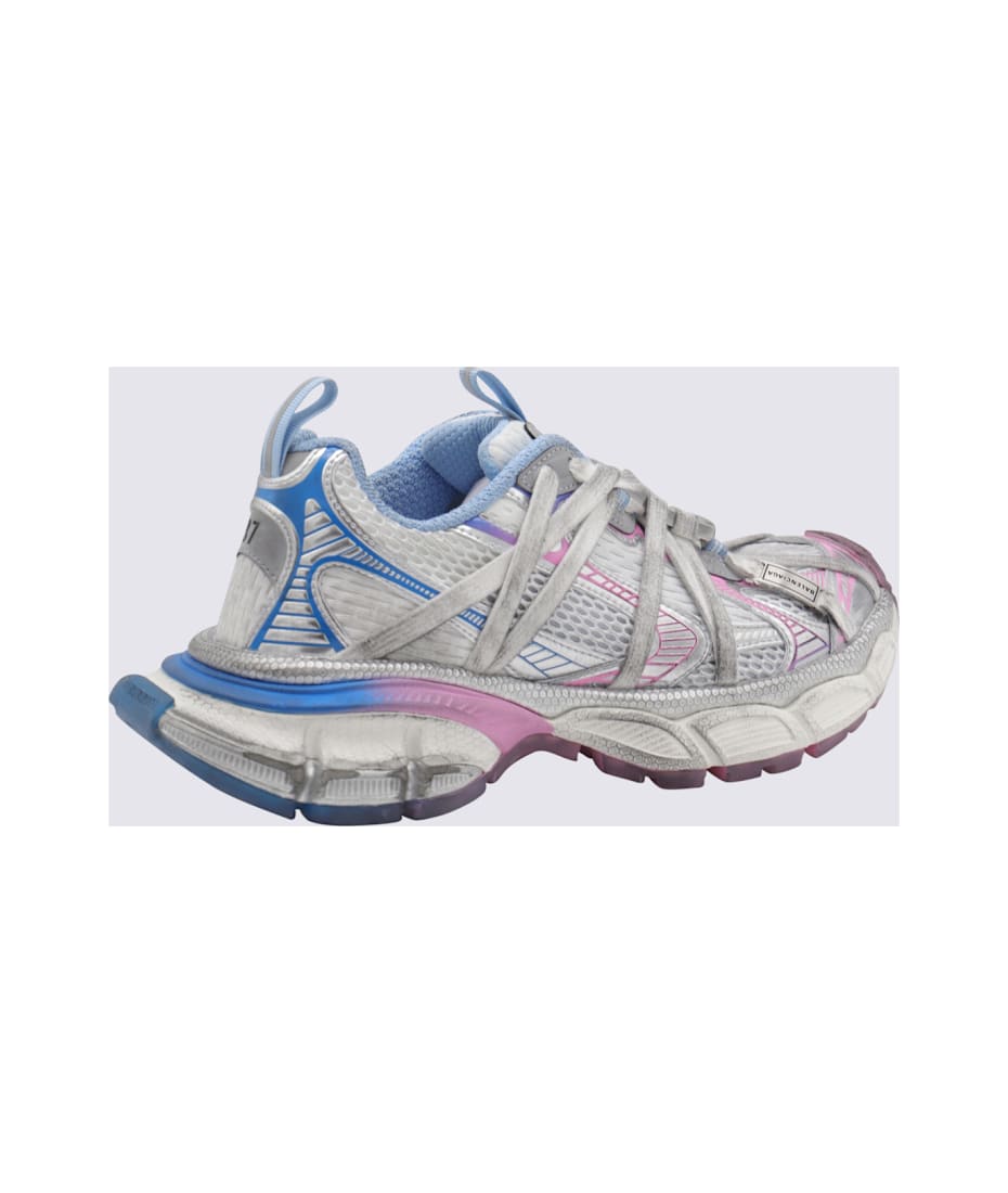 White And Multicolor Leather Sneakers