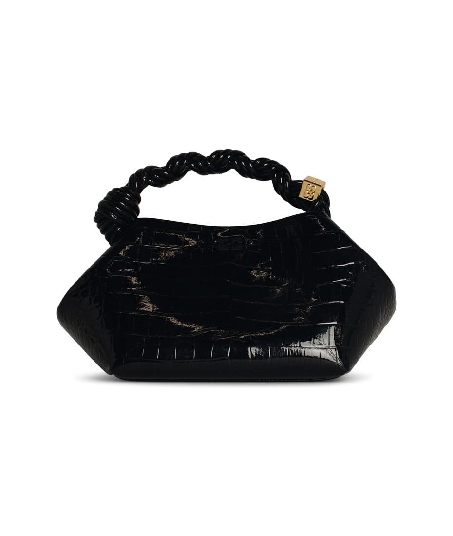 【送料&関税込】Ganni Small bou Cocco Bag In Black Recycled Ganni Small Bou Cocco Bag In Black Recycled Leather Blend