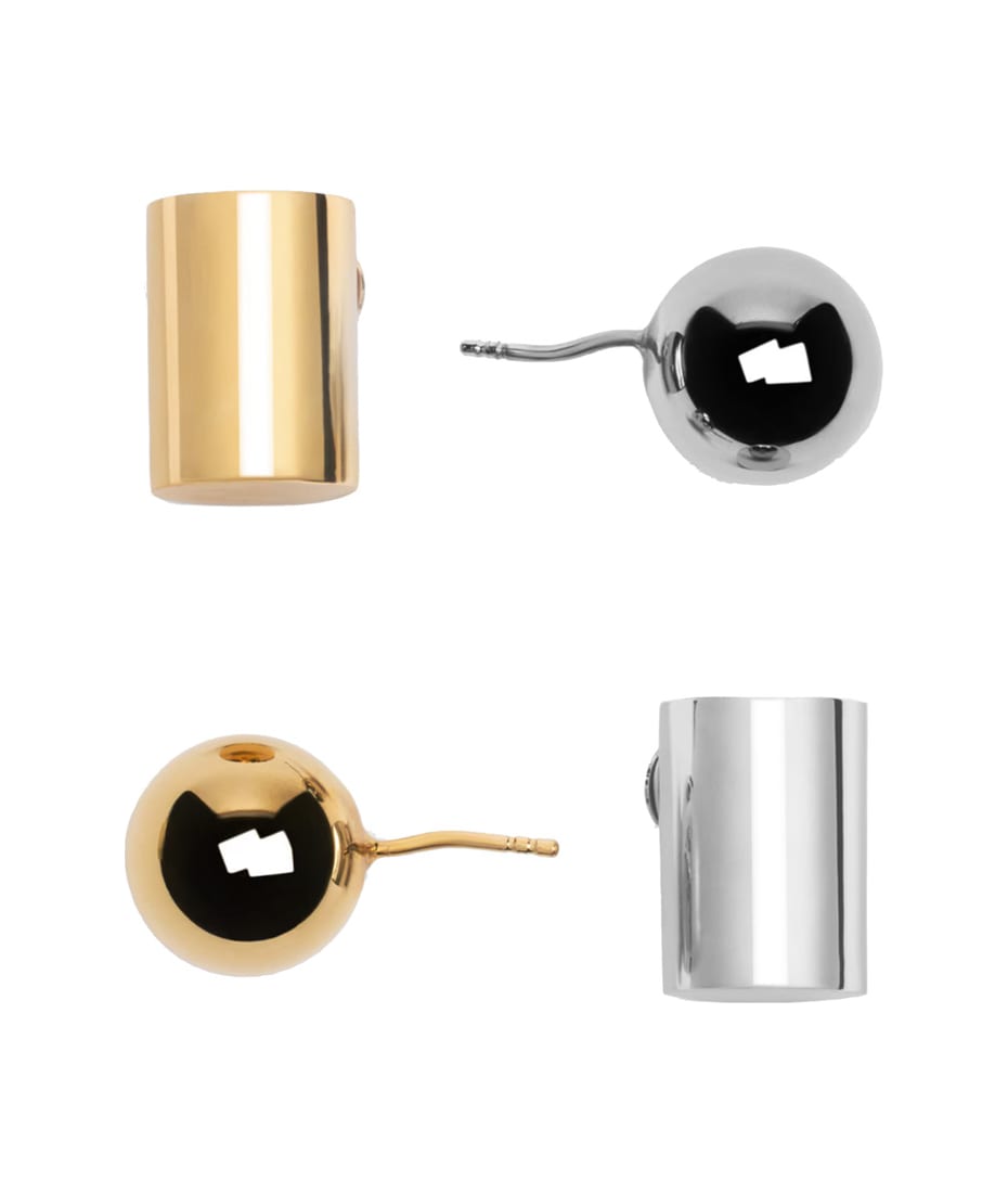 JACQUEMUS Les Boucles Perlina ピアス Jacquemus Les Boucles Perlina in Silver/Brown – Leigh's of