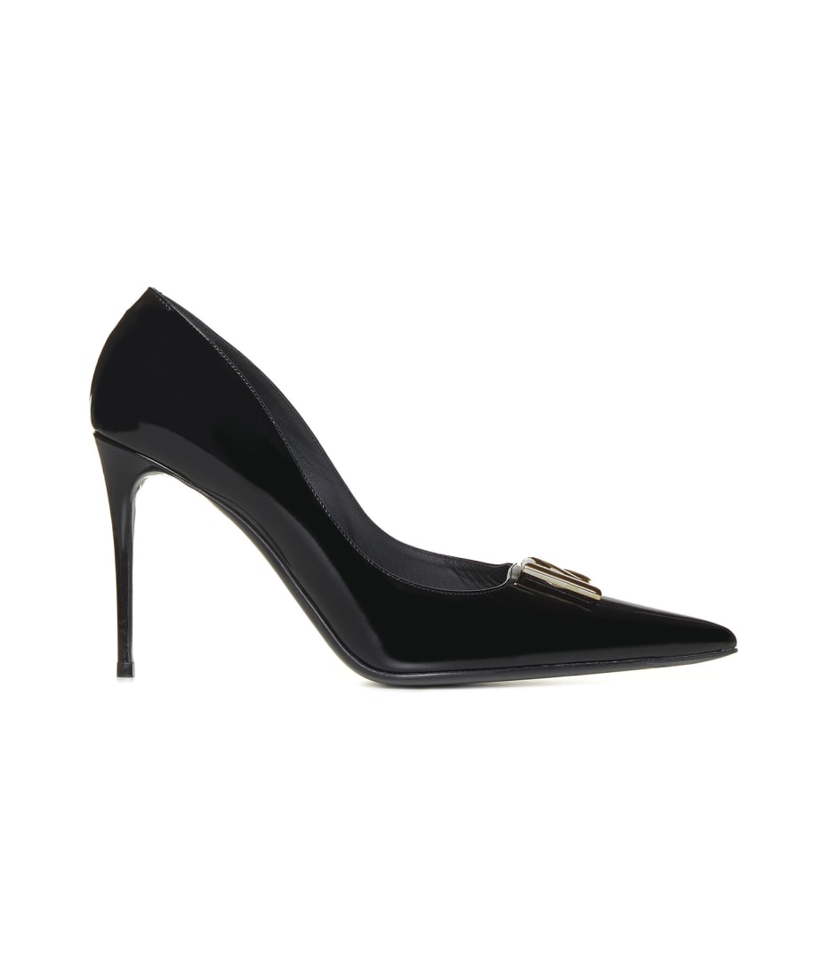 【関税&送料込】Dolce E Gabbana Leather Decollete Slingback DG patent leather slingback pumps in red - Dolce Gabbana
