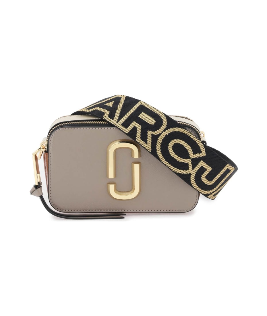 Marc Jacobs Logo Strap Snapshot Small Camera Bag Leather Cement
