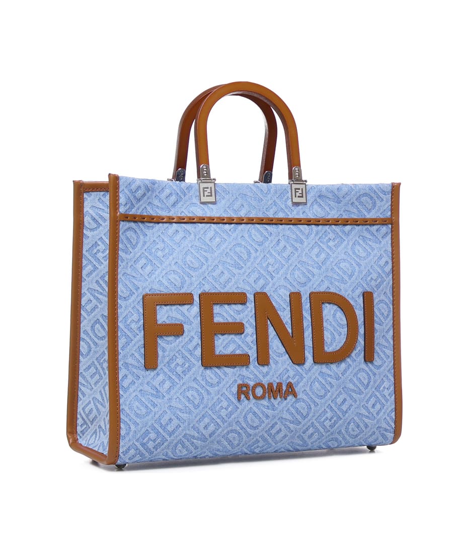 medium Sunshine denim tote bag, FENDI