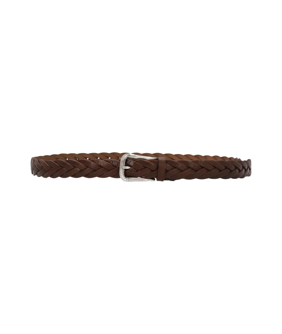 Mens Brunello Cucinelli brown Suede Braided Belt