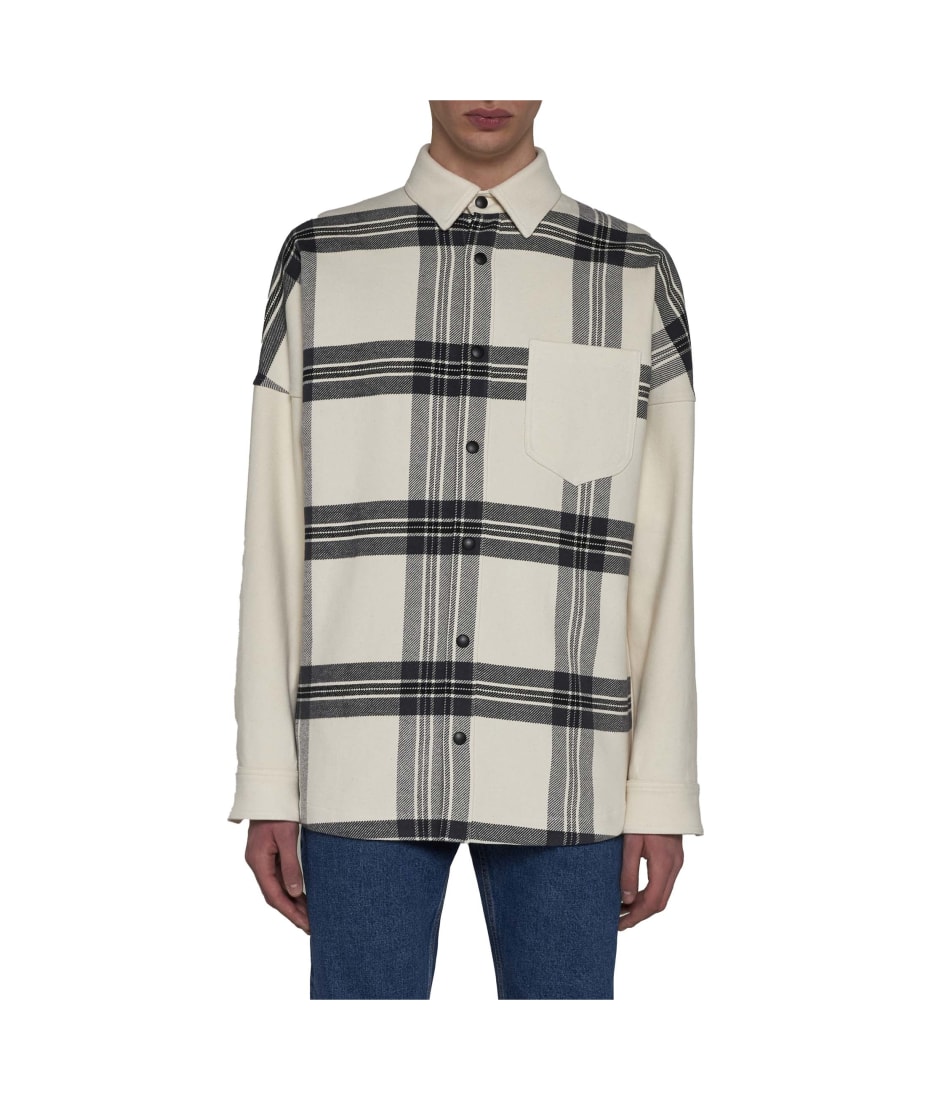 Palm Angels Back Logo Check Overshirt | italist