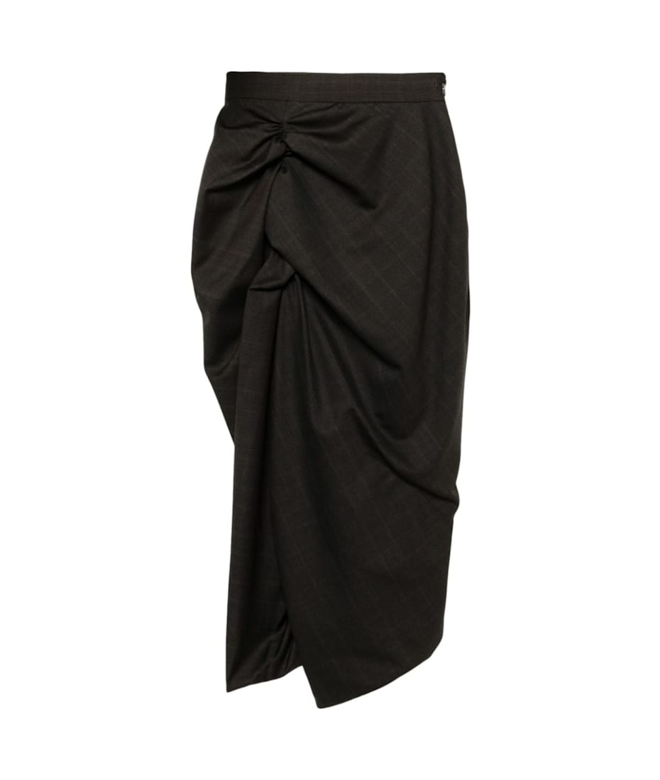 Vivienne Westwood ハンカチーフスカートfree size Vivienne Westwood Burgundy Tartan Check Wool Side Zip Skirt