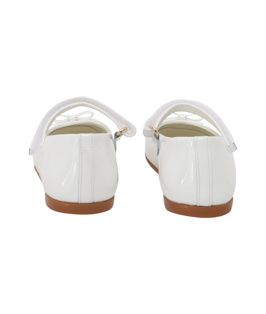 Dolce & Gabbana Patent Leather Ballerinas - WHITE
