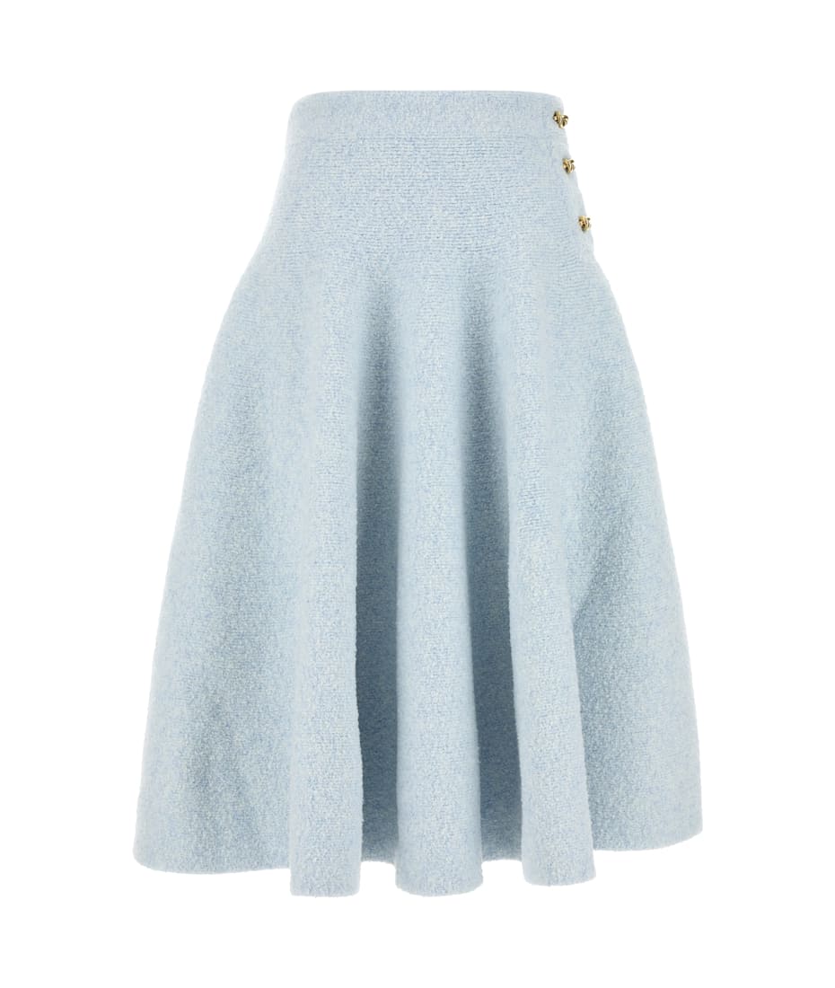 Bottega Veneta Pastel Light-blue Stretch Cotton Blend Skirt