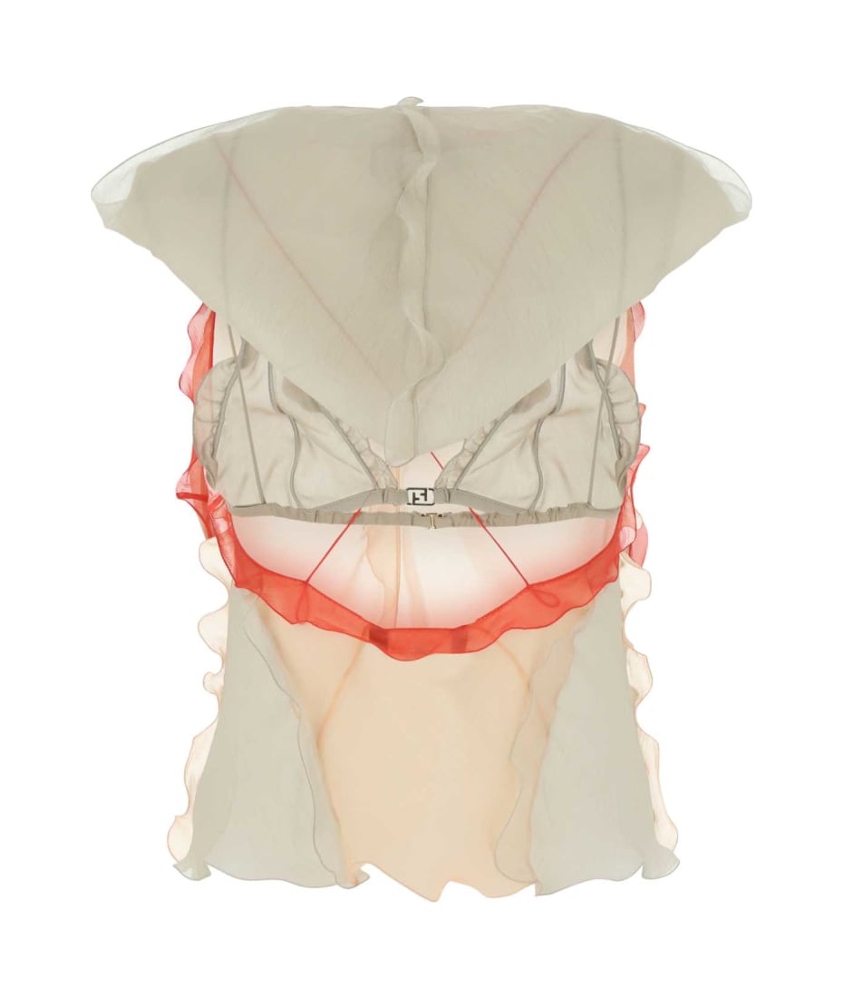 Ｆ・Ｌ・Ｙ・フォンタネ、花、超希少、新品額付、状態良好 Fendi Light Pink Chiffon Top | italist