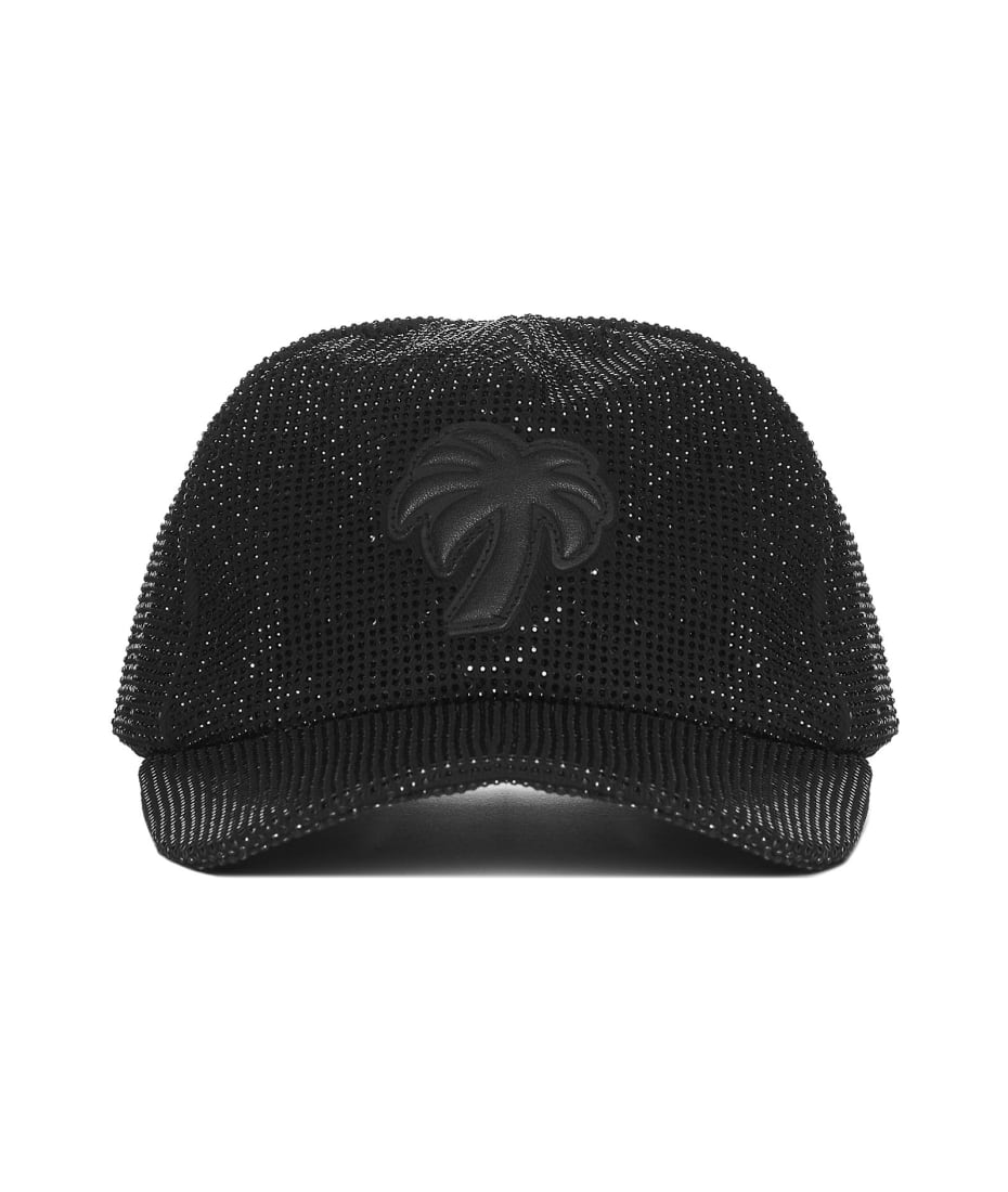 RHINESTONE BASEBALL CAP in black - Palm Angels® Official