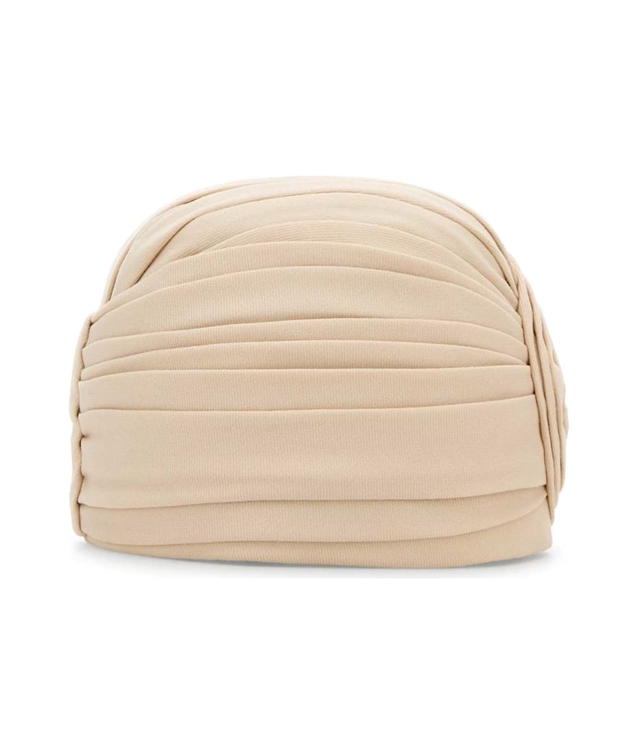 ハット VALENTINO SS25 Sand wool turban (6W2HH00EDSE CXH) Valentino: Women's Rigid Turban (Ivory/Gold) | DSMNY E-SHOP