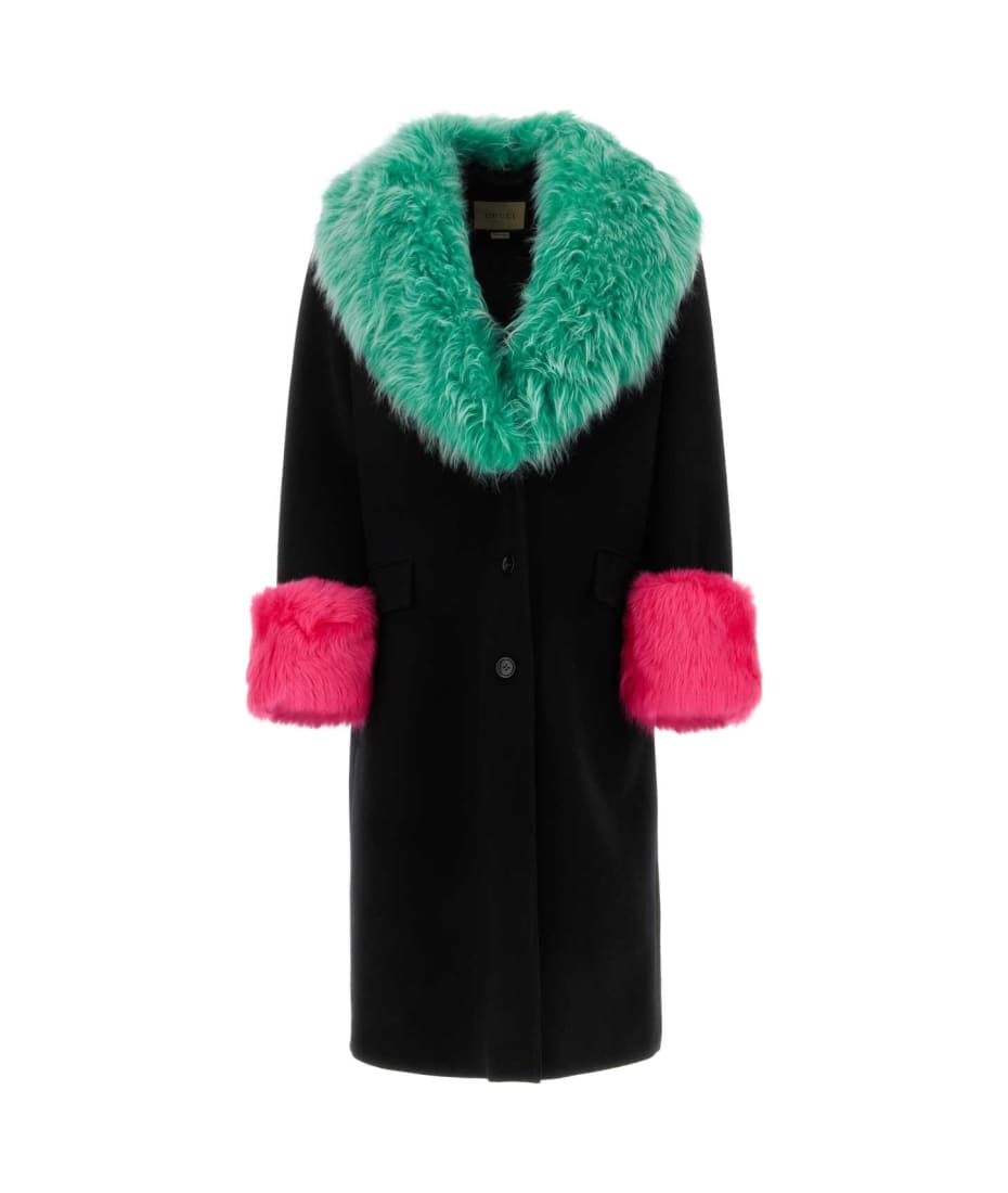 コート GUCCI FW23 Black wool blend coat (759596Z8BLJ 1043) Gucci Black Wool Blend Coat | italist