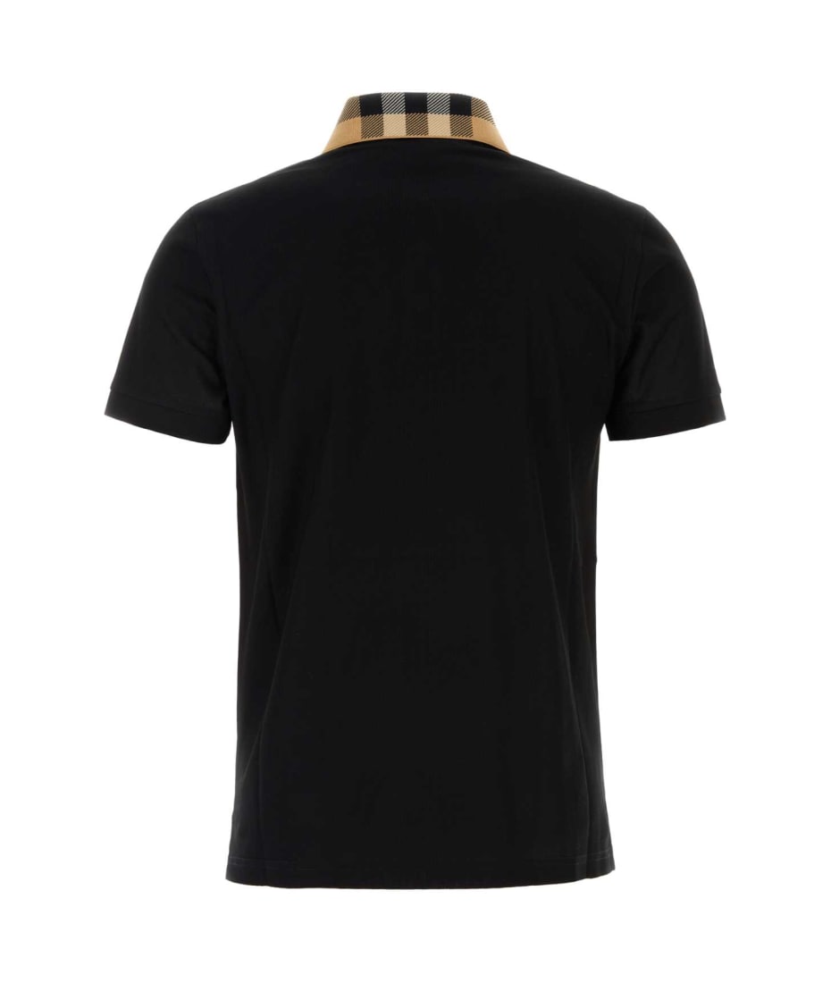 Tシャツ・カットソー Burberry FW24 Black piquet polo shirt (8084017 A1189) Burberry Black Piquet Polo Shirt | italist