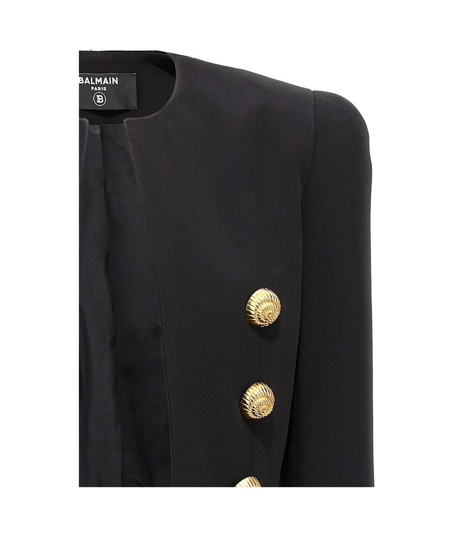 ジャケット BALMAIN 'Chiocciola' button short jacket Black Balmain 'chiocciola' Button Short Jacket | italist