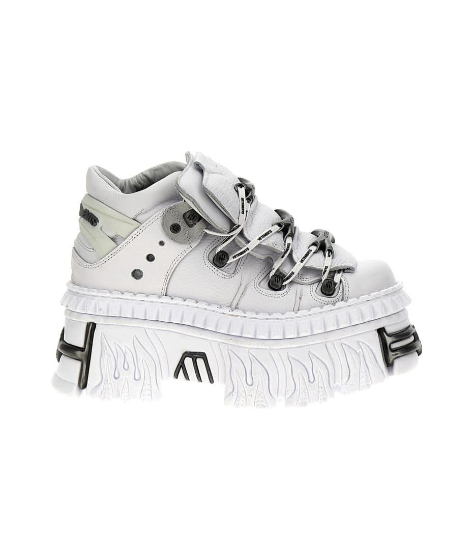 x New Rock leather platform sneakers in white - Vetements