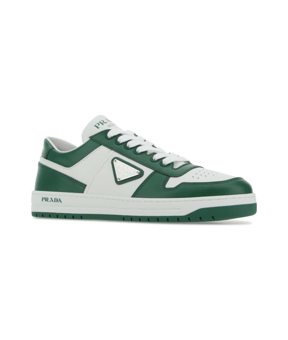 Prada Two-tone Leather Downtown Sneakers | italist