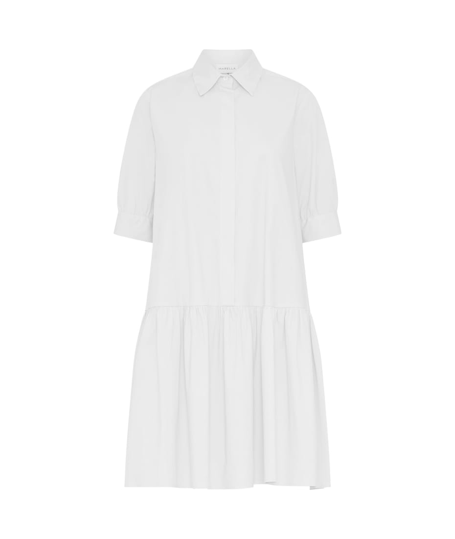 Marella White Midi Dress - BIANCO