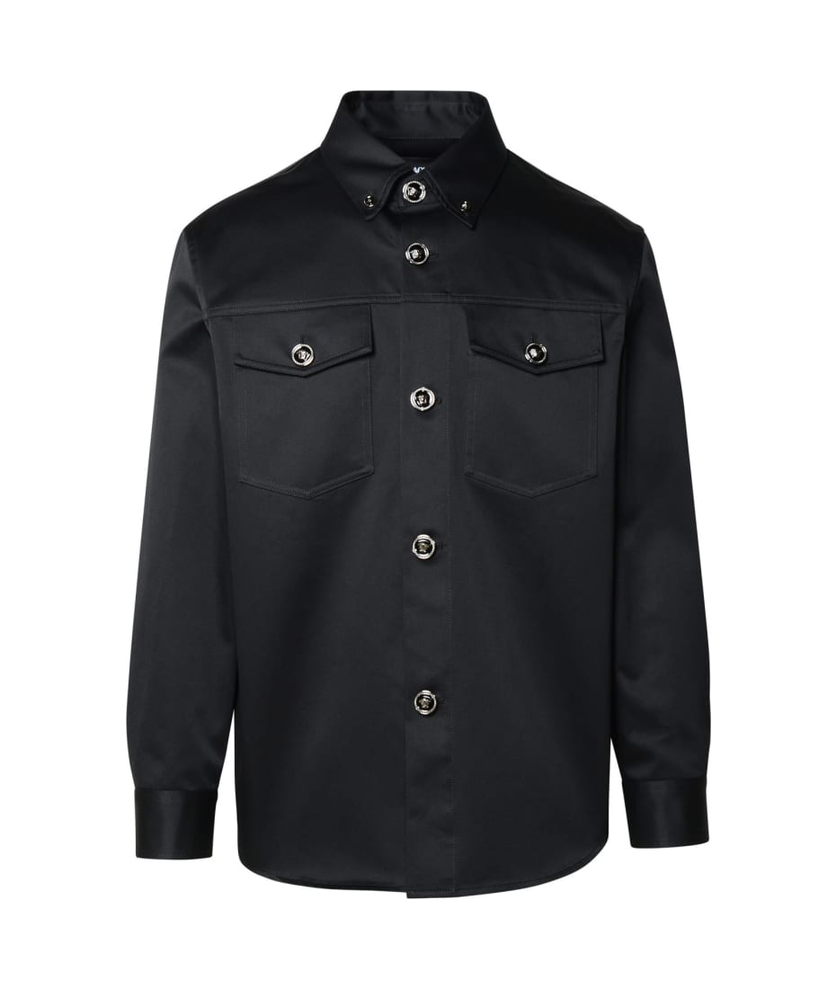 Versace Black Cotton Shirt - Black