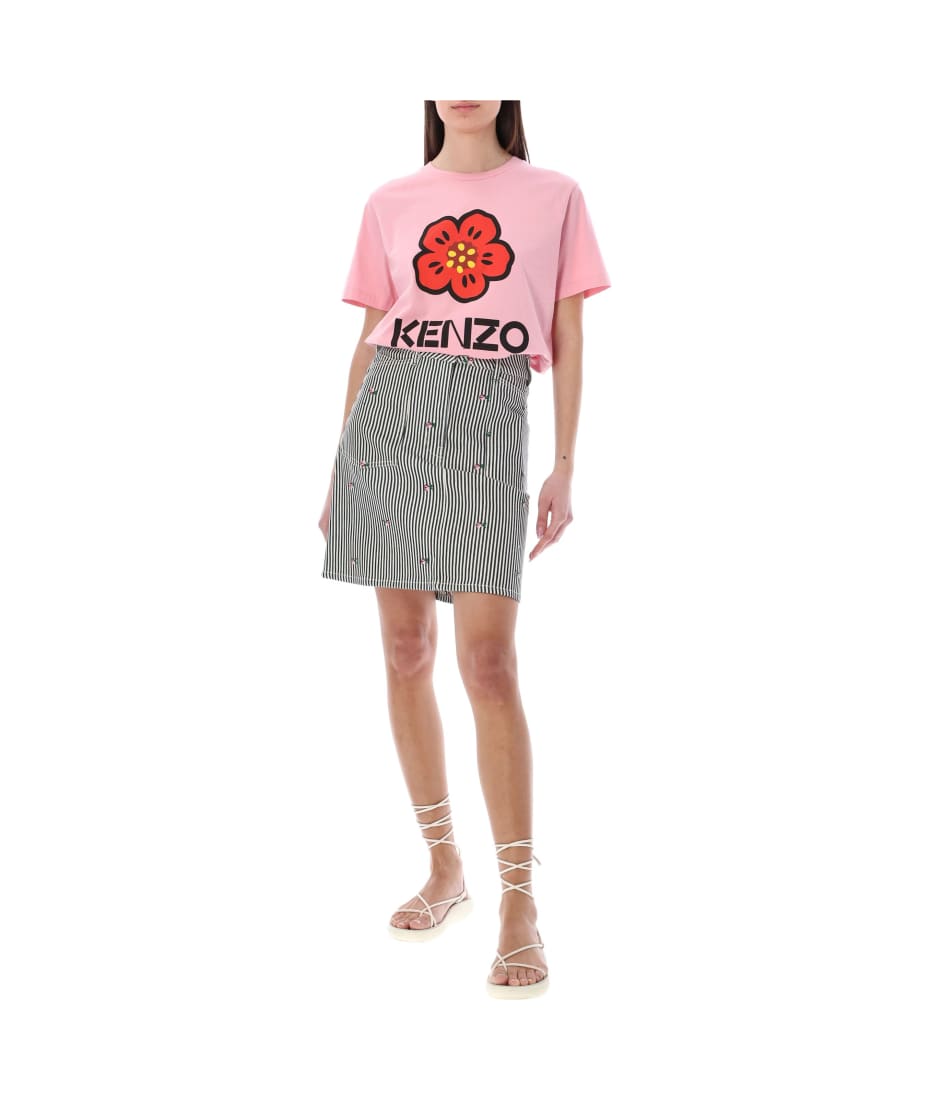 Kenzo Rinse Stripe Short Denim Skirt | italist