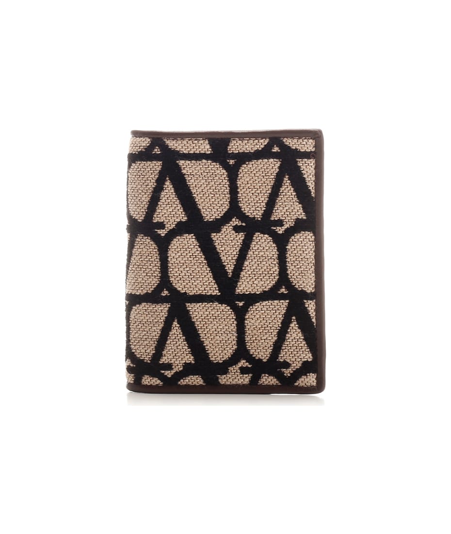 【VALENTINO】TOILE ICONOGRAPHE CARD WALLET NEW Men's Valentino Garavani Toile Iconographe Wallet Black