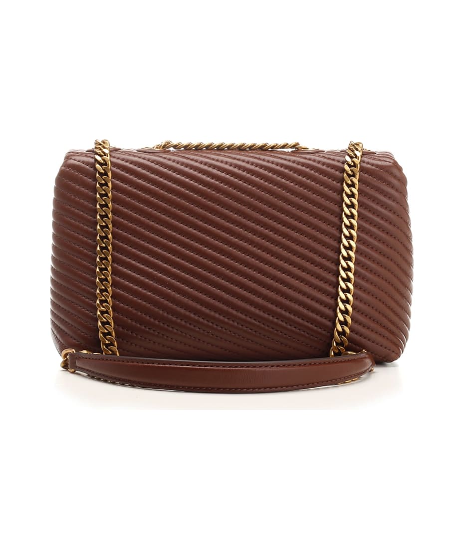 Tory Burch - Kira Chevron - Burgundy herringbone bag made of