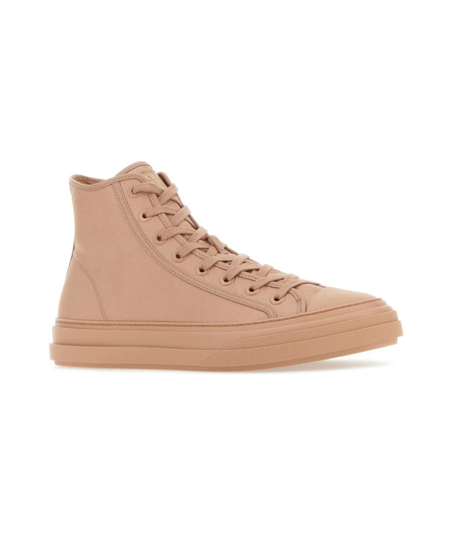 【関税&送料込】Valentino Garavani Powder Pink Leather Rocks Valentino Garavani Powder Pink Fabric Sneakers | italist