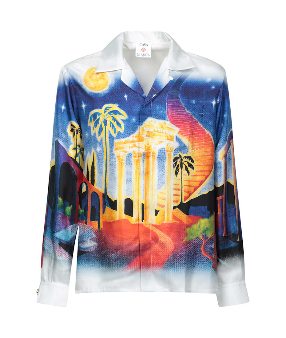 【関税込み】CASABLANCA MIDNIGHT ACROPOLIS' SHIRT Casablanca 'midnight Acropolis' Shirt | italist