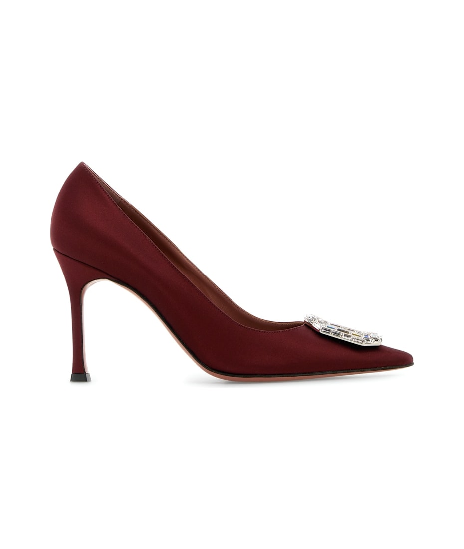パンプス AMINA MUADDI SHOES (CAMELIAPUMP90 WINEWHT) Amina Muaddi Camelia Pump 90 Satin Wine White B | italist