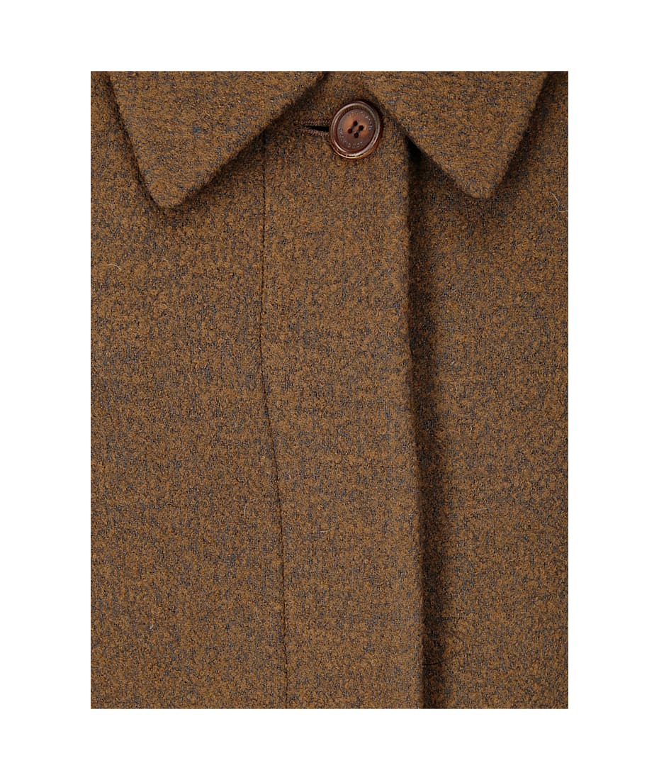 [LOW CLASSIC] / ☆ 24FW FLUFFY WOOL SINGLE MAC COAT / BROWN Low Classic Fluffy Wool Single Mac Coat | italist