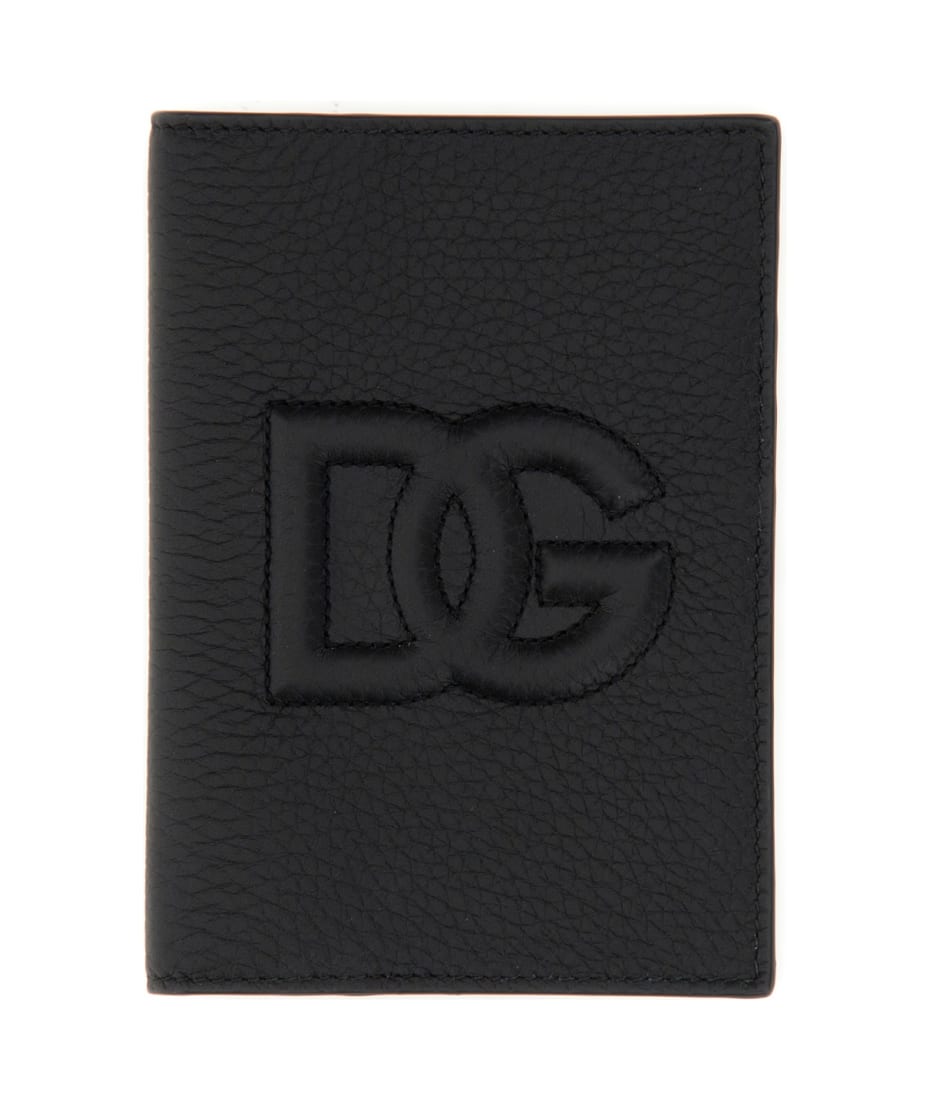 【D&G】DOLCE&GABBANA Printed Leather Passport Holder Polished calfskin passport holder with leopard print in