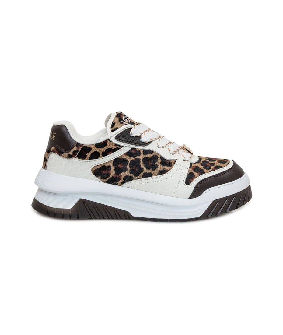 Versace Odissea Leopard-printed Lace-up Sneakers italist, ALWAYS