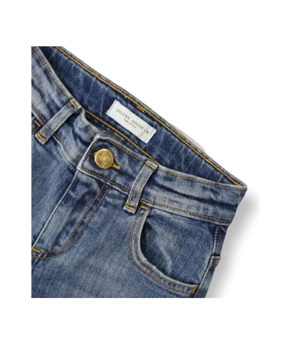 Golden Goose Logo Patch Straight-leg Jeans - Stone Wash