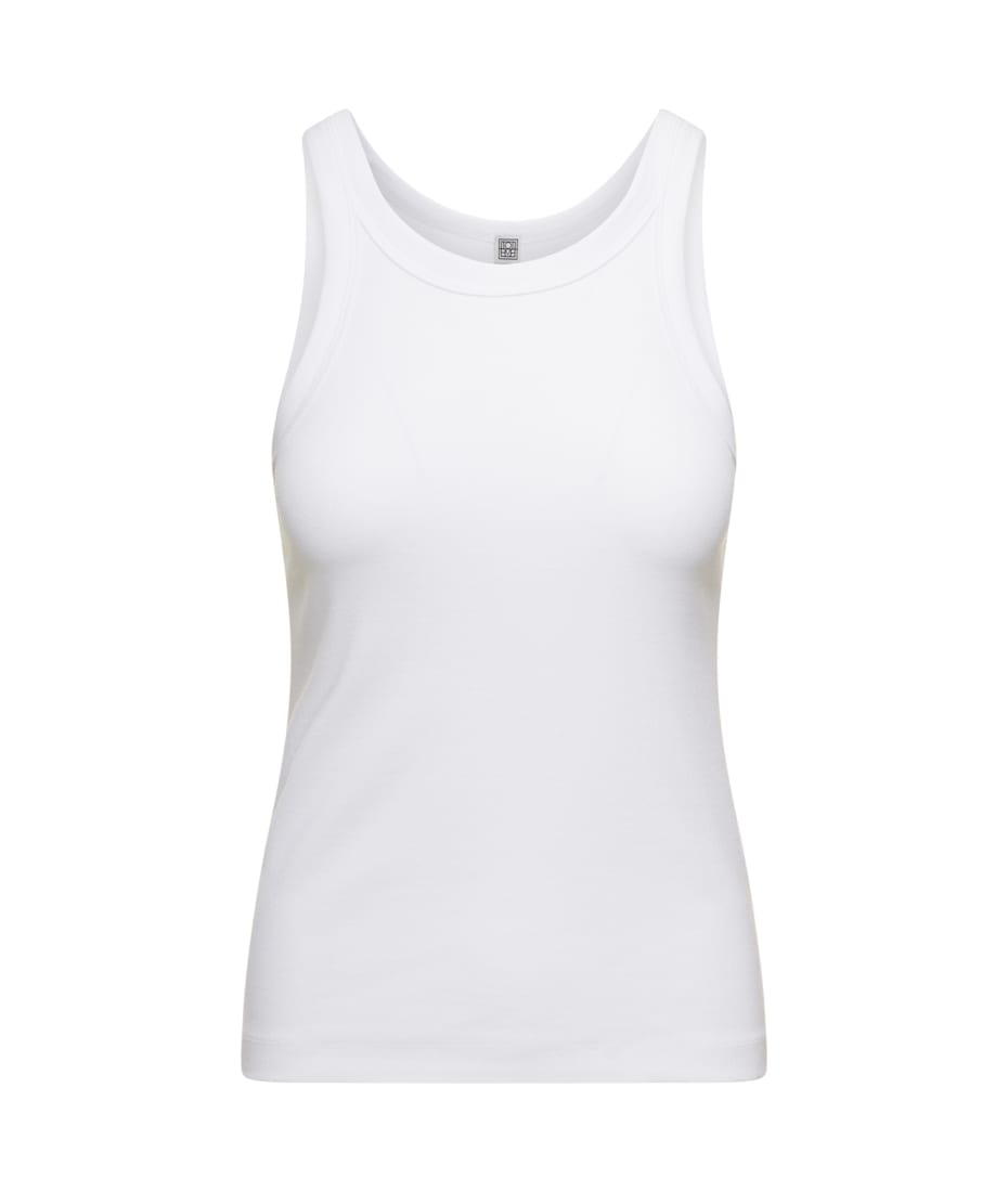 Totême 'espera' U Neck Rib Tank Top In Stretch Cotton Woman Toteme