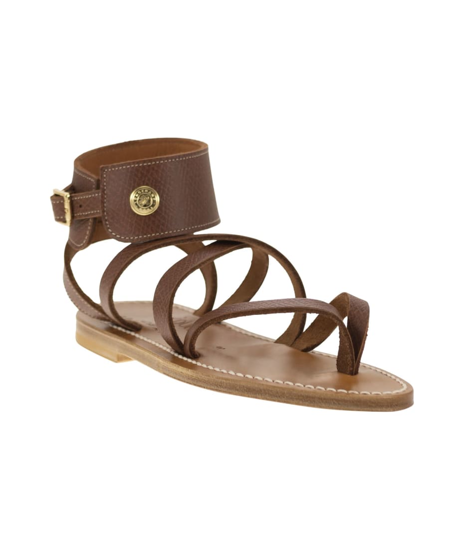 サンダル・ミュール Longchamp Longchamp x K.Jacques leather sandals Longchamp x K.Jacques Sandals Black - Leather | Longchamp US