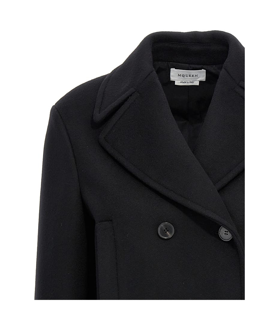 【送料&関税込】Alexander McQueen Felt Double-breasted Coat Alexander McQueen Alexander Mcqueen Felt Double-Breasted