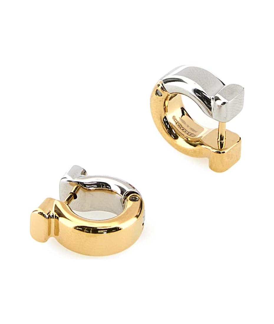 ピアス SALVATORE FERRAGAMO TWO-TONE L EARRINGS Ferragamo Two-tone Metal Earrings | italist