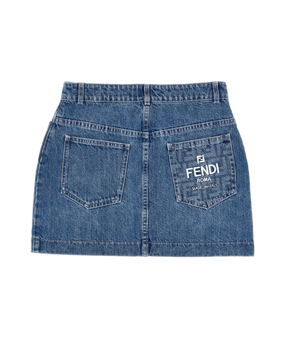 Fendi Logo Embroidery Skirt