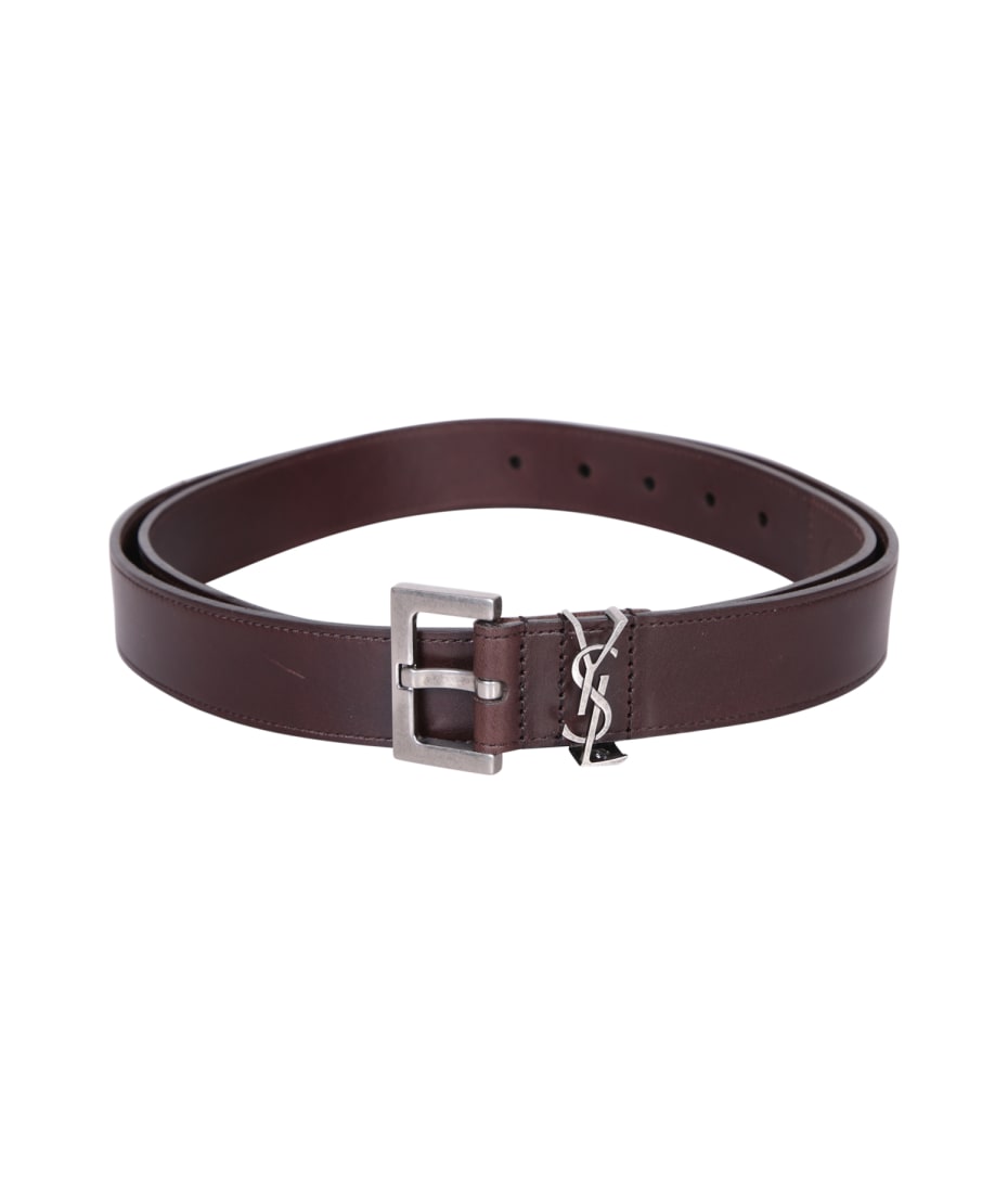 Saint Laurent Logo Brown Belt | italist