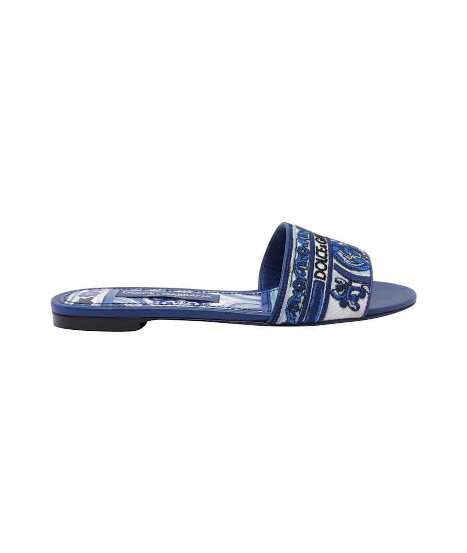 サンダル・ミュール DOLCE & GABBANA - EMBROIDERED LOGO SLIDES Dolce & Gabbana Embroidered Logo Slides | italist
