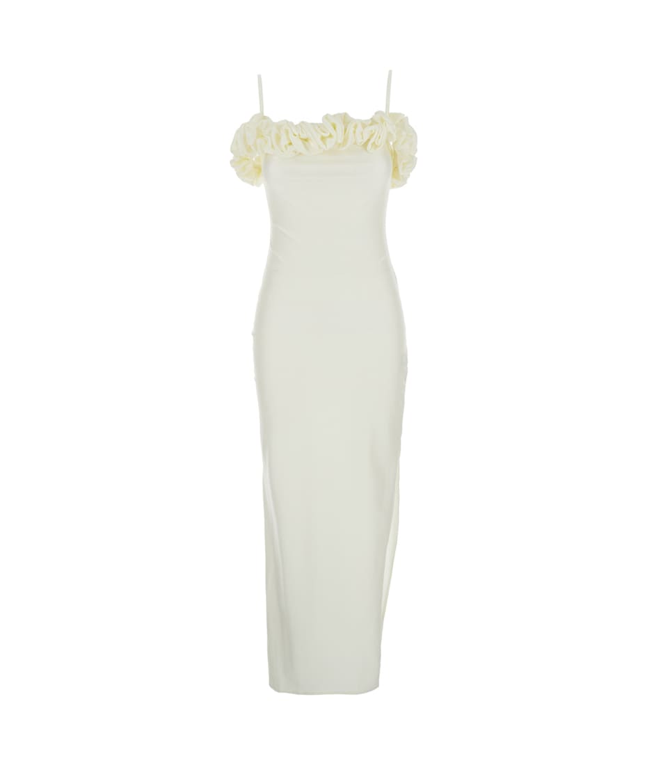 Coperni White Sleeveless Long Dress With Ruched Detail And Asymmetric Hem In Tech Fabric Stretch Woman | italist, ALWAYS LIKE A SALE Coperni White Sleeveless Long Dress With Ruched Detail And Asymmetric Hem In Tech Fabric Stretch Woman | italist, ALWAYS LIKE A SALE
