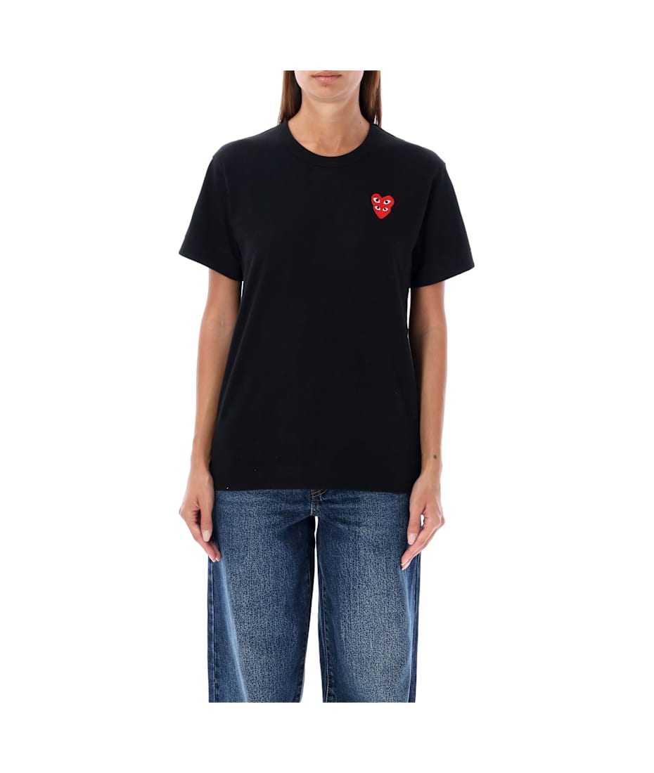 Comme des Garcons Play Double Patch T shirt italist ALWAYS LIKE A SALE