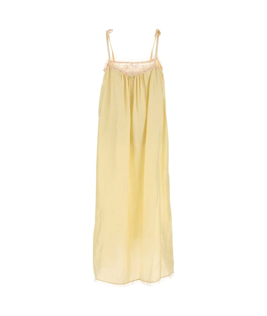 ワンピース Chloe SS25 Pastel yellow silk dress (CH25URO19489 753) Chloé Pastel Yellow Silk Dress | italist