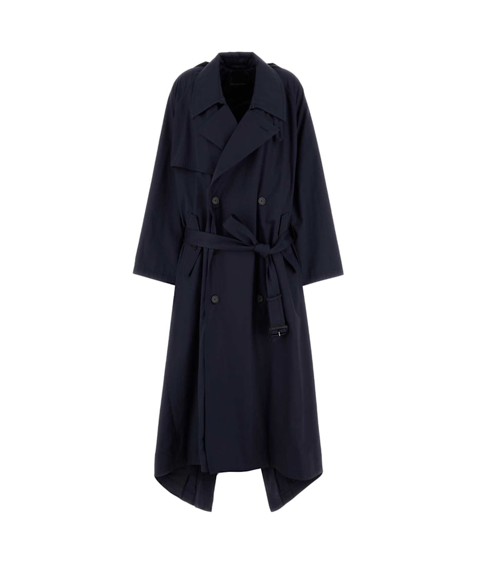 コート Balenciaga Navy Blue Cotton Oversize Trench Coat Balenciaga Navy Blue Cotton Oversize Trench Coat | italist