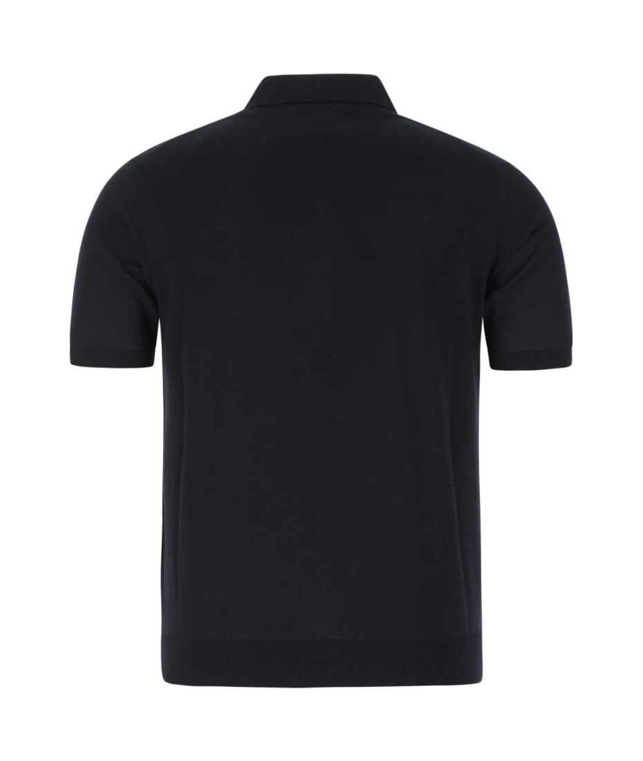 Prada Midnight Blue Wool Polo Soulland Shirt - F0008